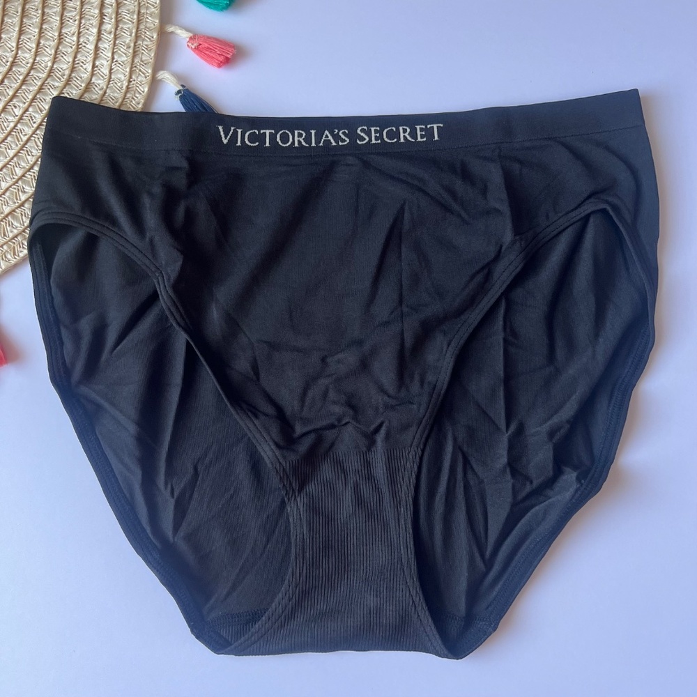 Victoria's Secret Seamless High-Leg Brief Panty Black M NEW